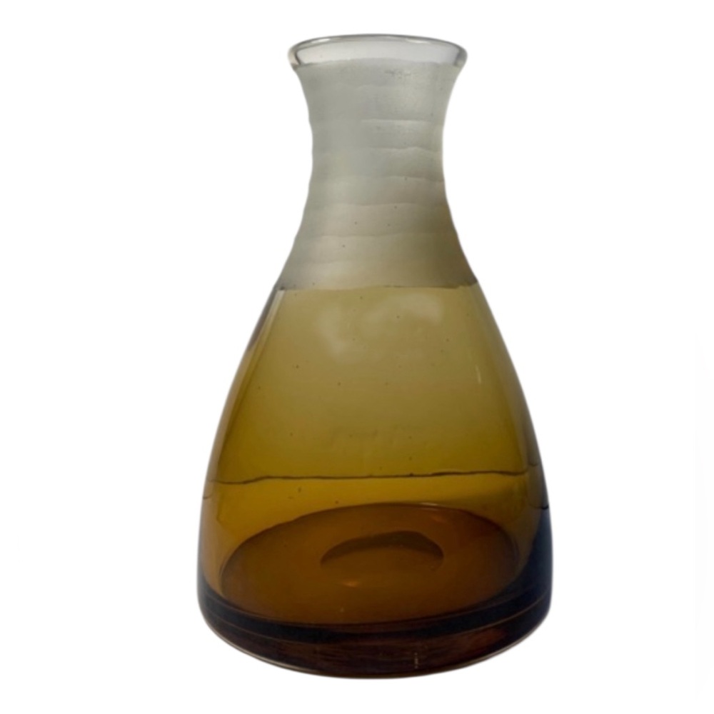Vintage amber ombre glass carafe or decanter